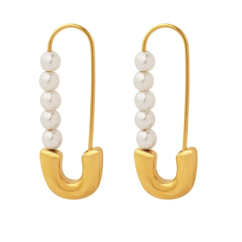 💛18k gold paper clip earrings💛